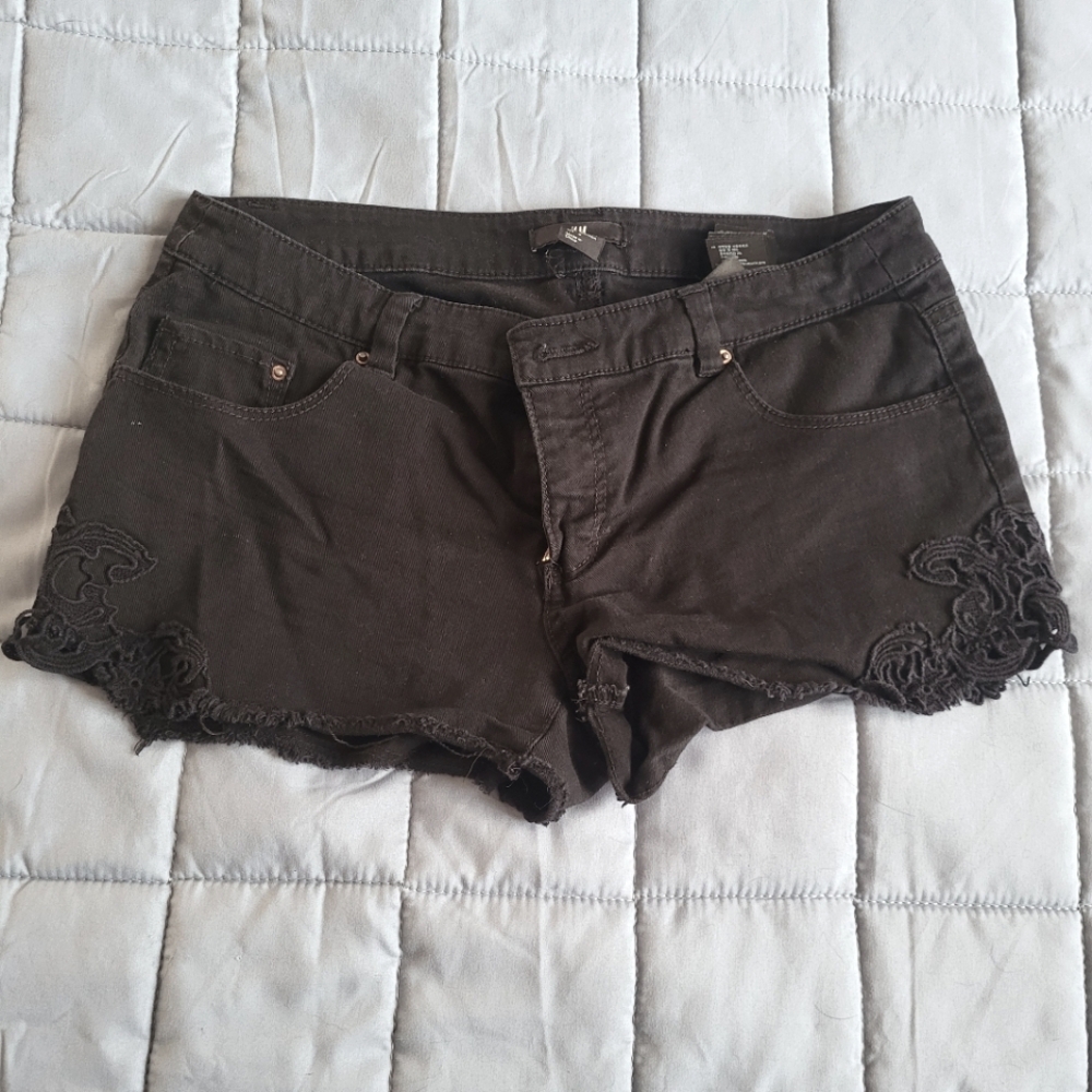 HM Black Lace Trim Shorts